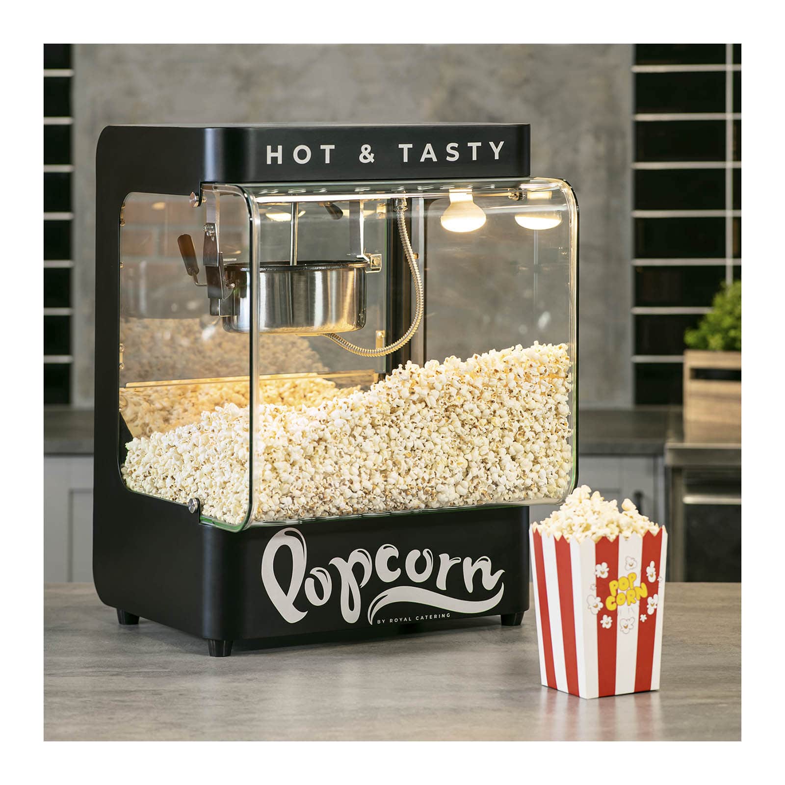 Professional Popcorn Machine 1.2 l-black - Royal Catering